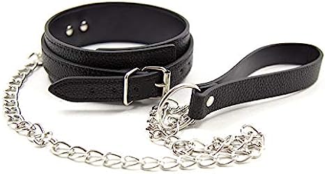 iZEN Chocker Collar for Women Adult Human Submissive Collar and Leash Lead Women and Men Bedroom Collar Vegan Leather Chocker Necklaces Goth Punk Rock Collar Women and metal Detachable Leash