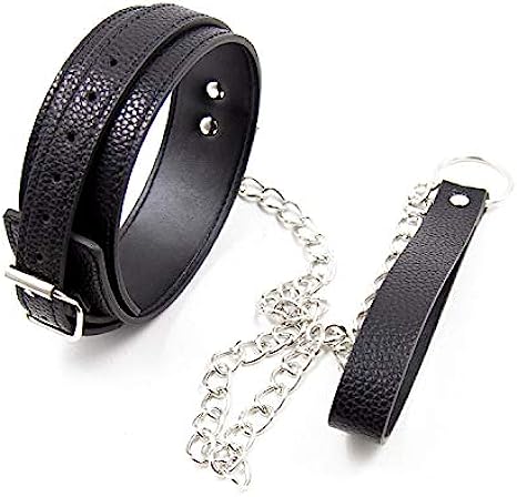 iZEN Chocker Collar for Women Adult Human Submissive Collar and Leash Lead Women and Men Bedroom Collar Vegan Leather Chocker Necklaces Goth Punk Rock Collar Women and metal Detachable Leash