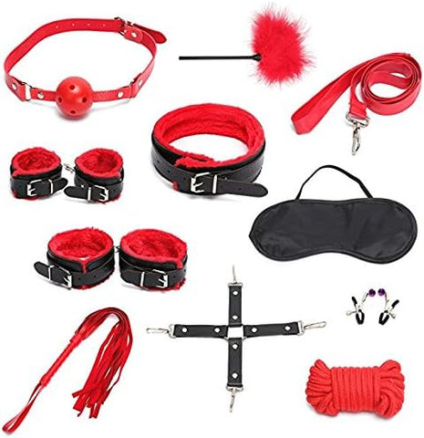 10 PCS Bondage Bed Restraints Set Adjustable Bondage Wear Under The Mattress Bed Restraints for Couples Sex Fetish Women to Fit All People and Sizes Bondage BDSM Sex Kit Set Bed Restraints by iZEN