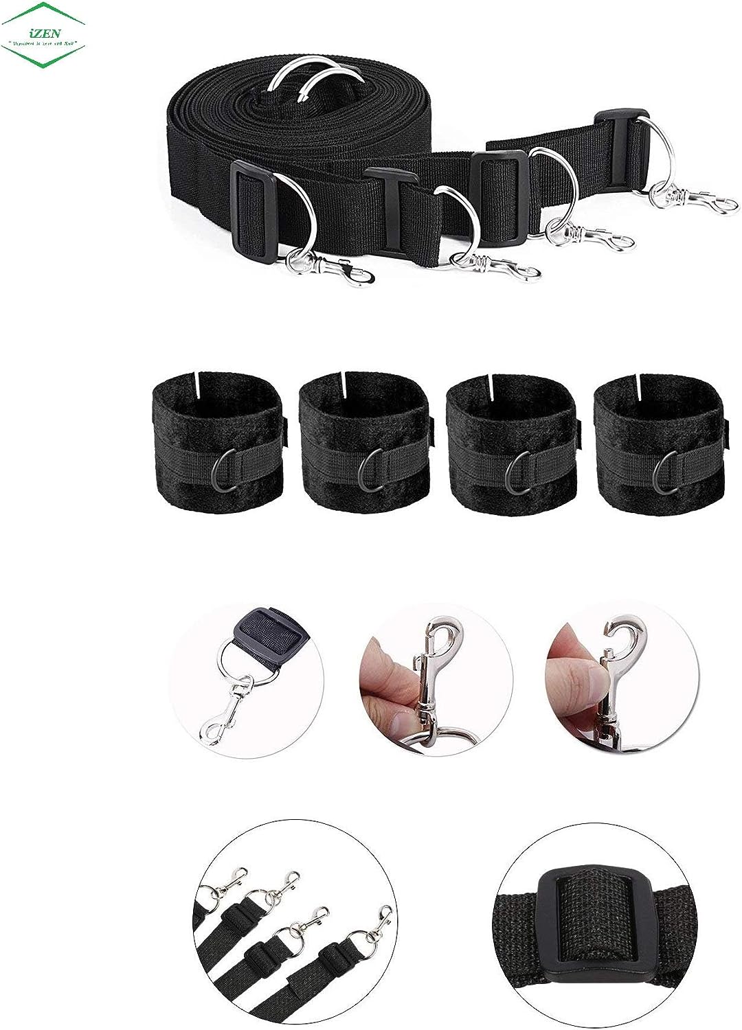 Bondage Bed Restraints Set with Soft and Comfortable Wrists and Ankle –  iZenAdult.co.uk