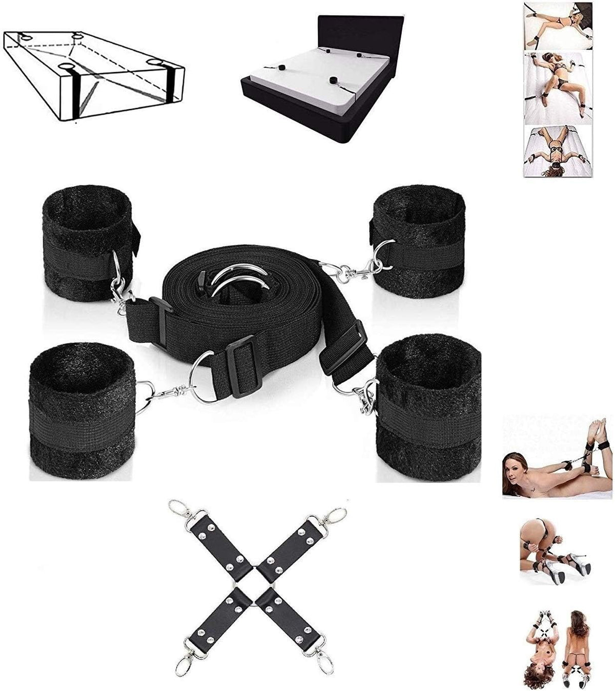 Bondage Bed Restraints Set with Soft and Comfortable Wrists and Ankle –  iZenAdult.co.uk