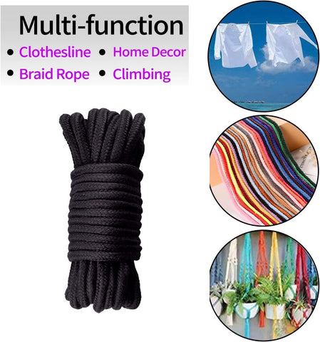 iZEN Cotton Rope Cord, 1 Roll - 65ft/20m Soft Cotton Rope, Cotton Twine Rope, Braided Cotton Cord, 20 meters Roll, Twisted Cotton Rope for Gardening, DIY, Packaging, Interior Decoration, Climbing