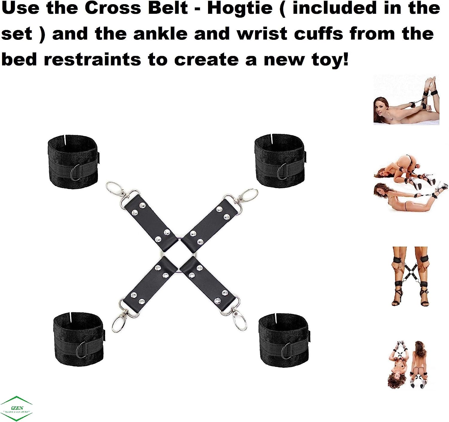 Bondage Bed Restraints Set with Soft and Comfortable Wrists and Ankle –  iZenAdult.co.uk