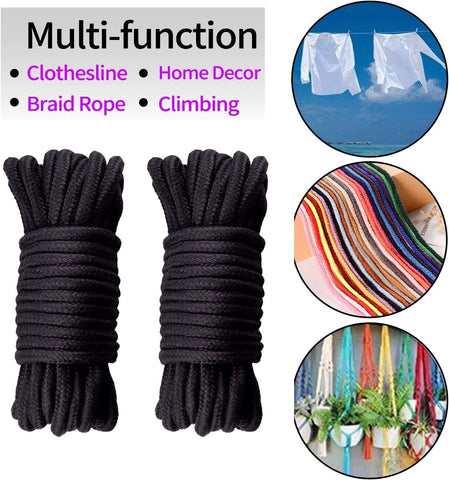 iZEN Cotton Rope Cord, 2 Roll Soft Cotton Rope, Cotton Twine Rope, Braided Cotton Cord,10M/Roll, Twisted Cotton Rope for Gardening, DIY, Packaging, Interior Decoration etc